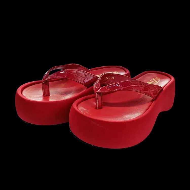 Zara Platform Wedge Thong Sandals