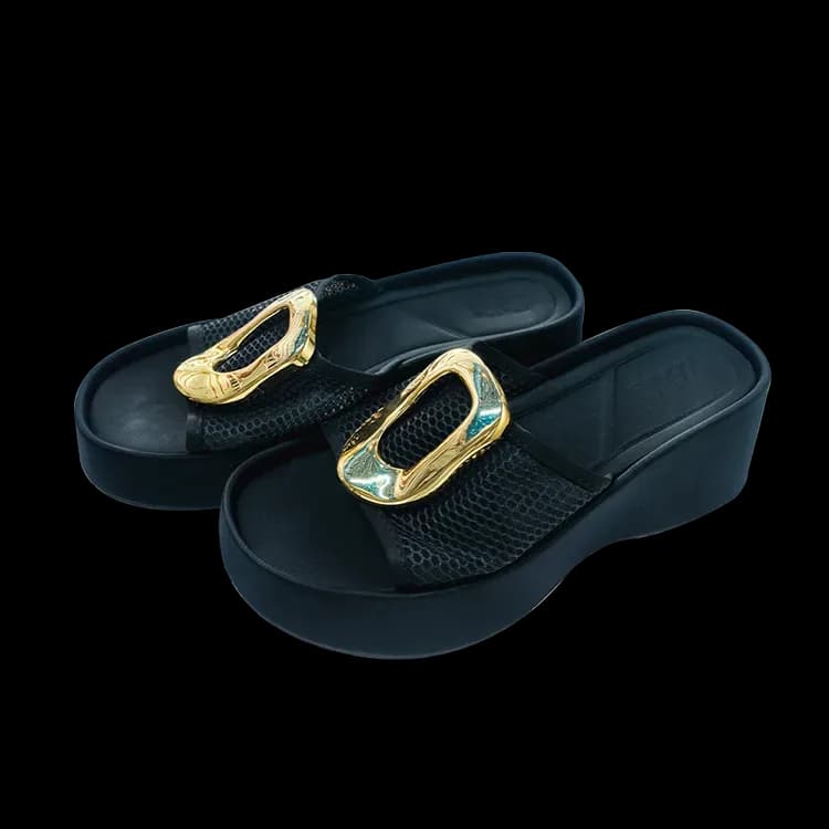 Zara Buckled Wedge Platform Sandals