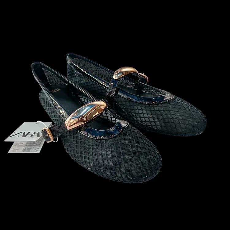 Mesh Mary Jane ballet flats