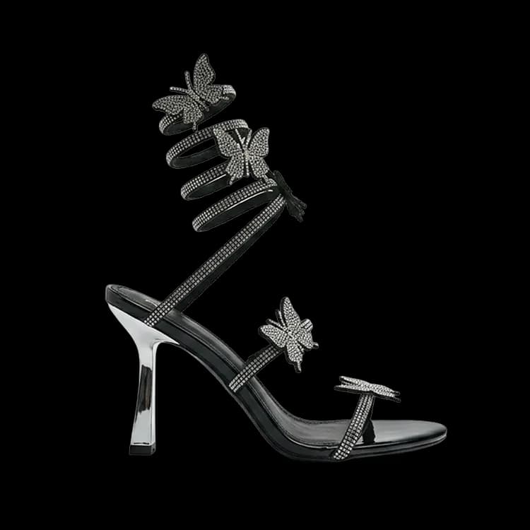 Butterfly Crystal Coil Stiletto Heels